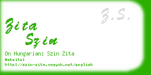 zita szin business card